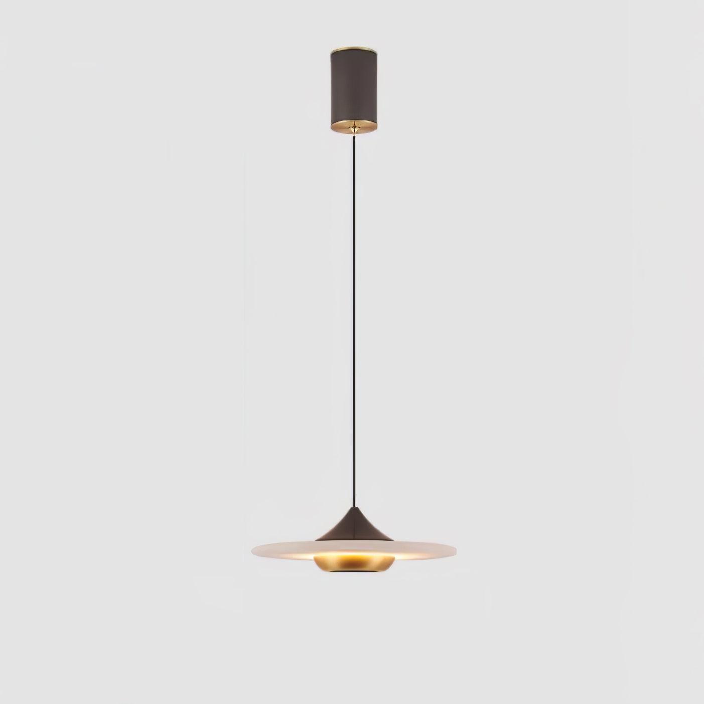 Orbis Modern Marble Flying Saucer Pendant Ceiling Lamp — Circular Canopy Shade