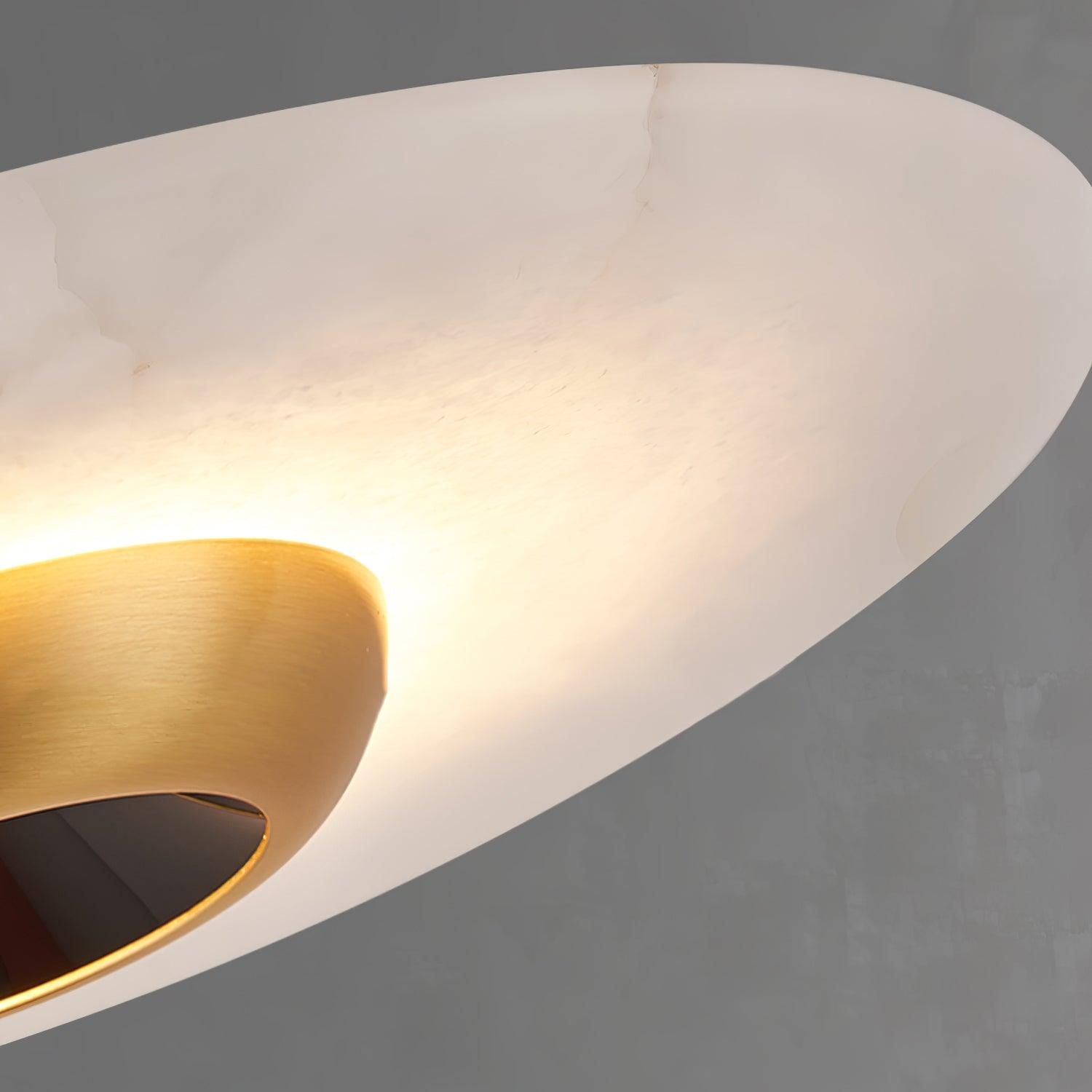 Orbis Modern Marble Flying Saucer Pendant Ceiling Lamp — Circular Canopy Shade