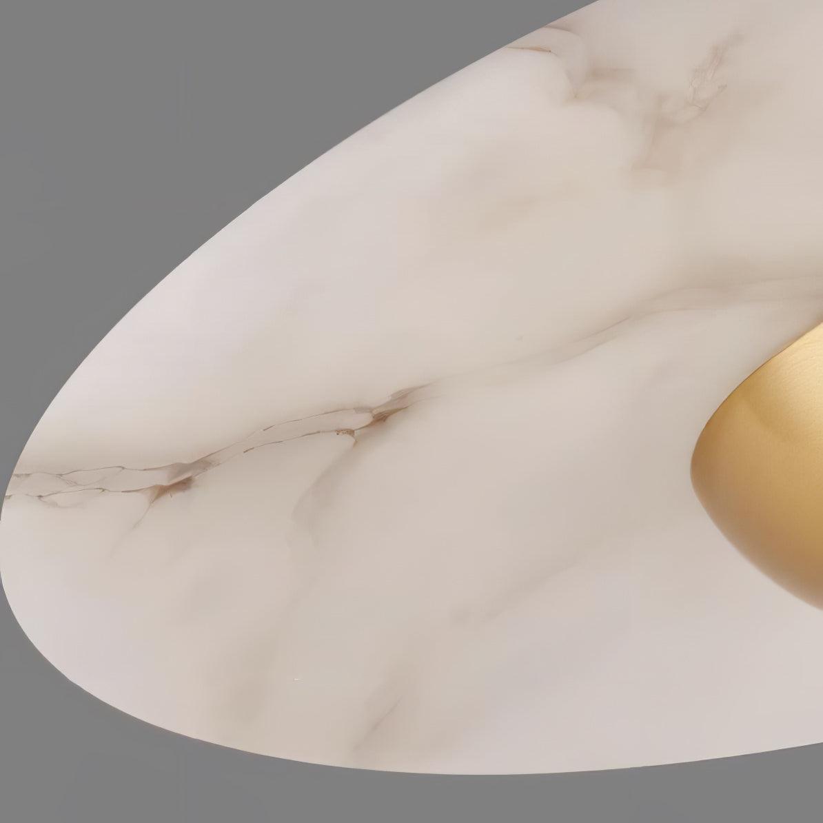 Orbis Modern Marble Flying Saucer Pendant Ceiling Lamp — Circular Canopy Shade