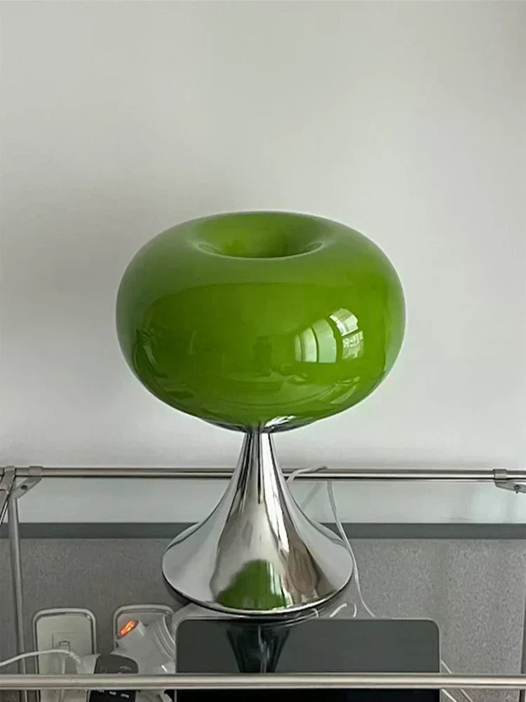 OrchardGlow Apple Shaped Glass Table Lamp — Vintage Charm Lighting