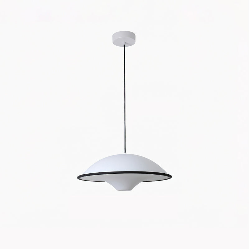 Novara UFO Pendant Light — Minimalist Design, Black Trim Accent