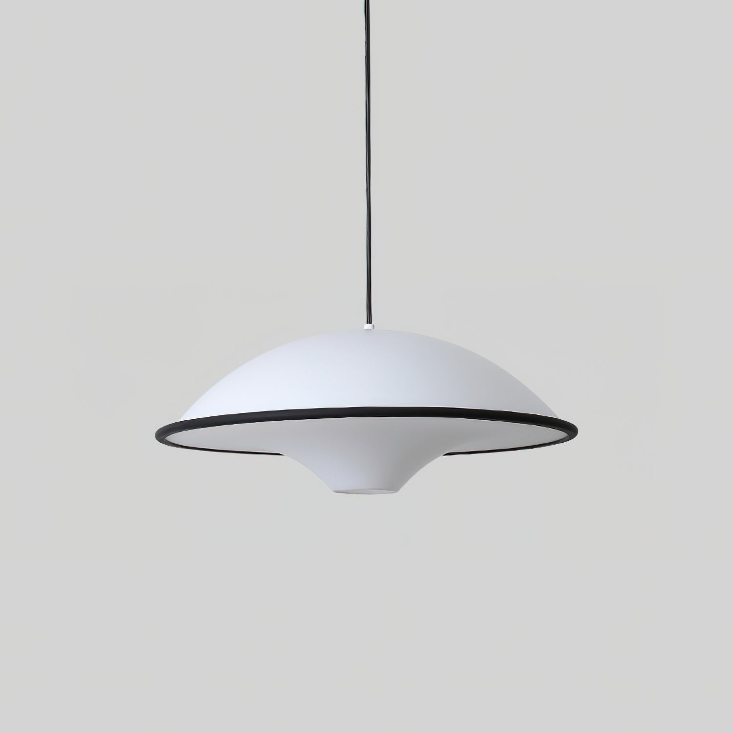 Novara UFO Pendant Light — Minimalist Design, Black Trim Accent