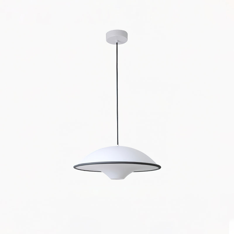 Novara UFO Pendant Light — Minimalist Design, Black Trim Accent