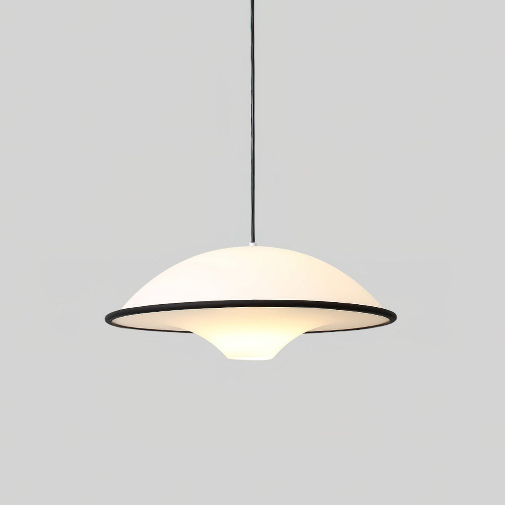 Novara UFO Pendant Light — Minimalist Design, Black Trim Accent