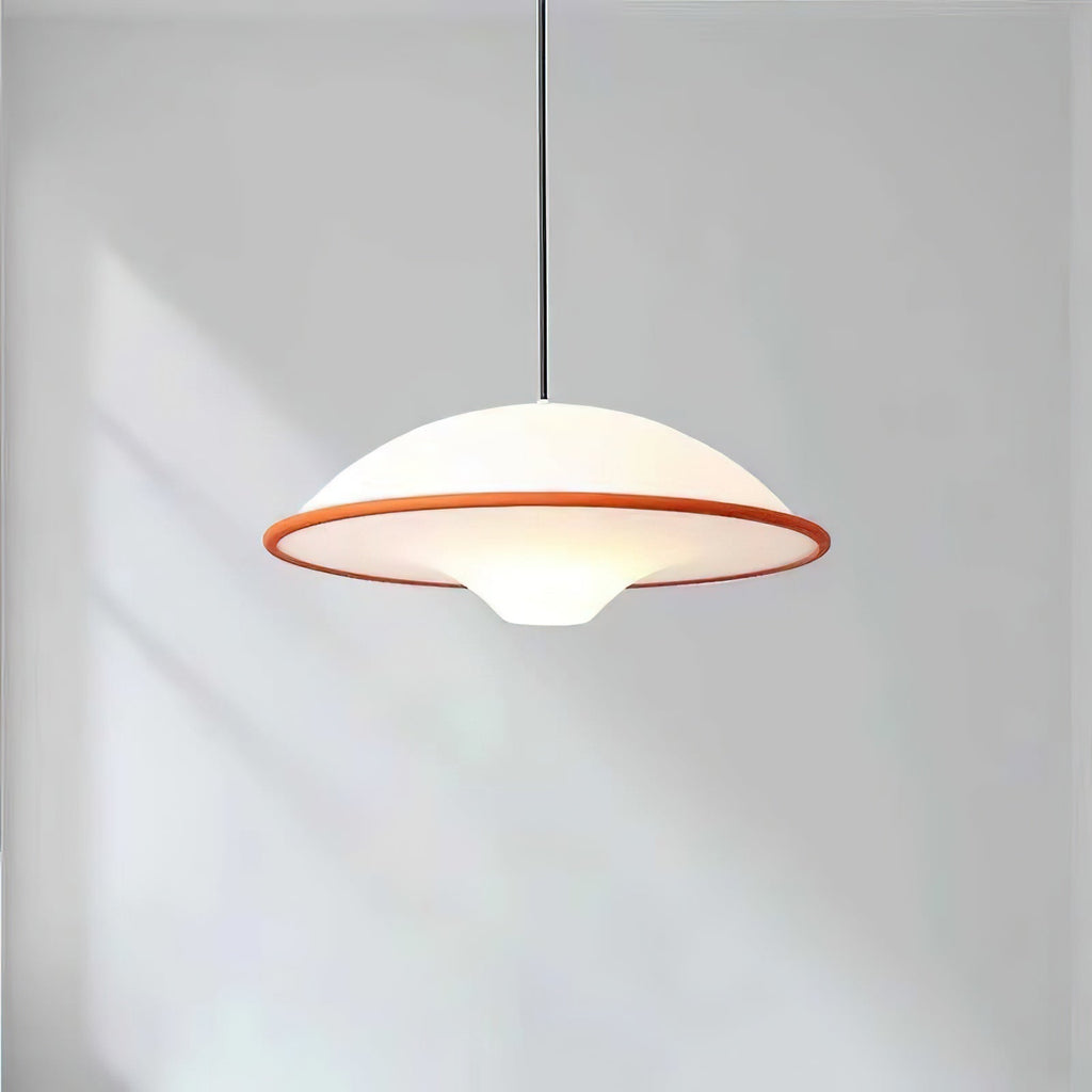 Novara UFO Pendant Light — Minimalist Design, Black Trim Accent