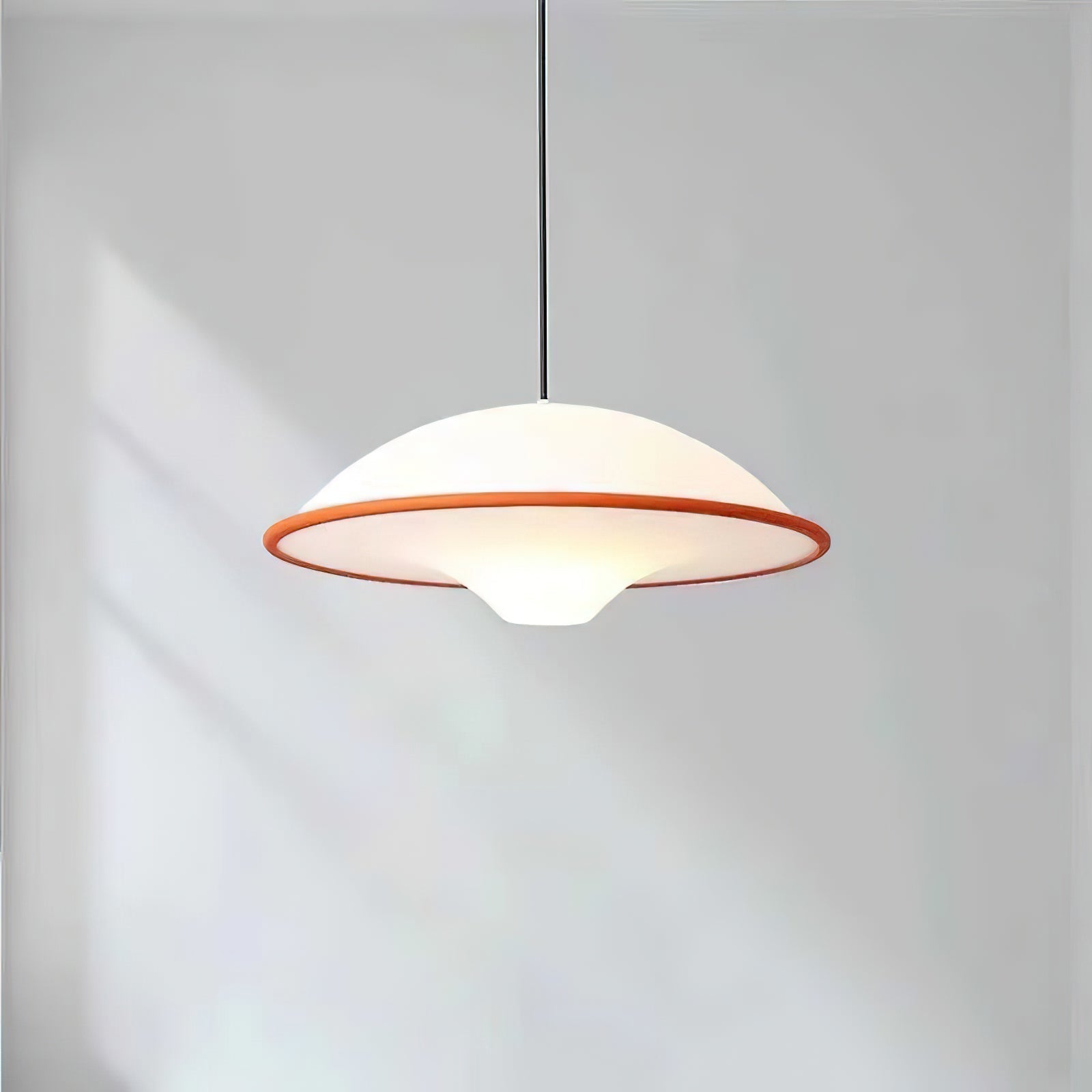 Novara UFO Pendant Light — Minimalist Design, Black Trim Accent