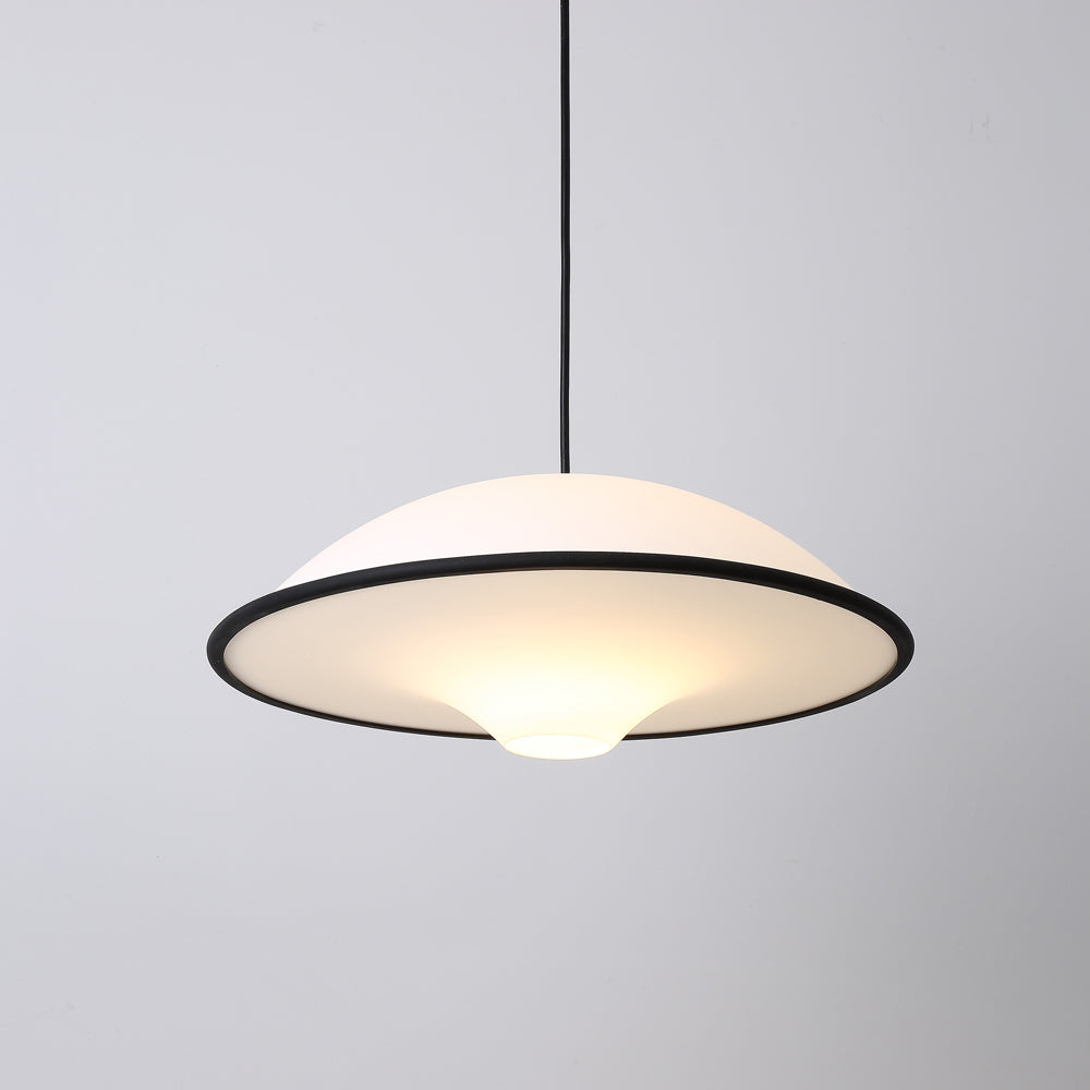 Novara UFO Pendant Light — Minimalist Design, Black Trim Accent