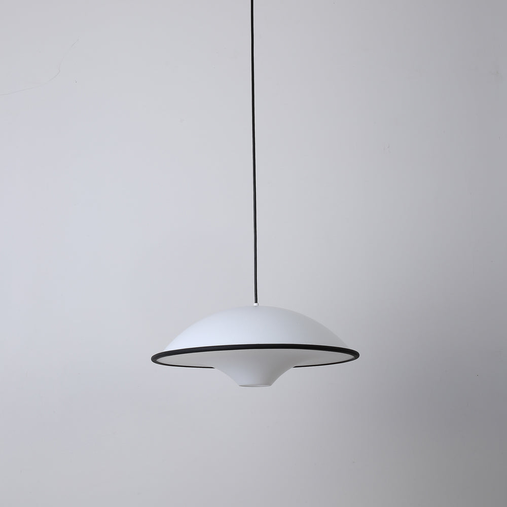 Novara UFO Pendant Light — Minimalist Design, Black Trim Accent