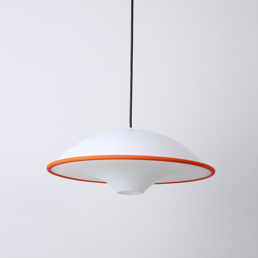 Novara UFO Pendant Light — Minimalist Design, Black Trim Accent
