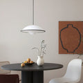 Novara UFO Pendant Light — Minimalist Design, Black Trim Accent