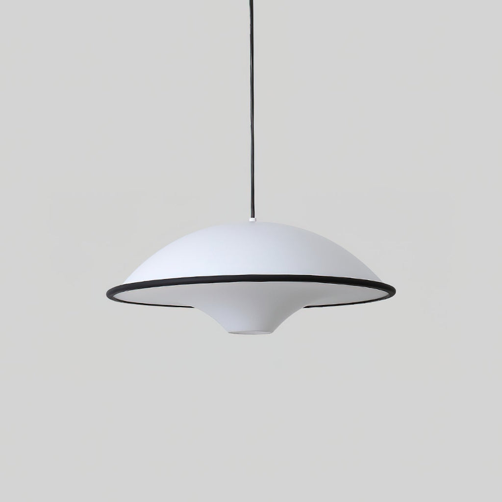 Novara UFO Pendant Light — Minimalist Design, Black Trim Accent