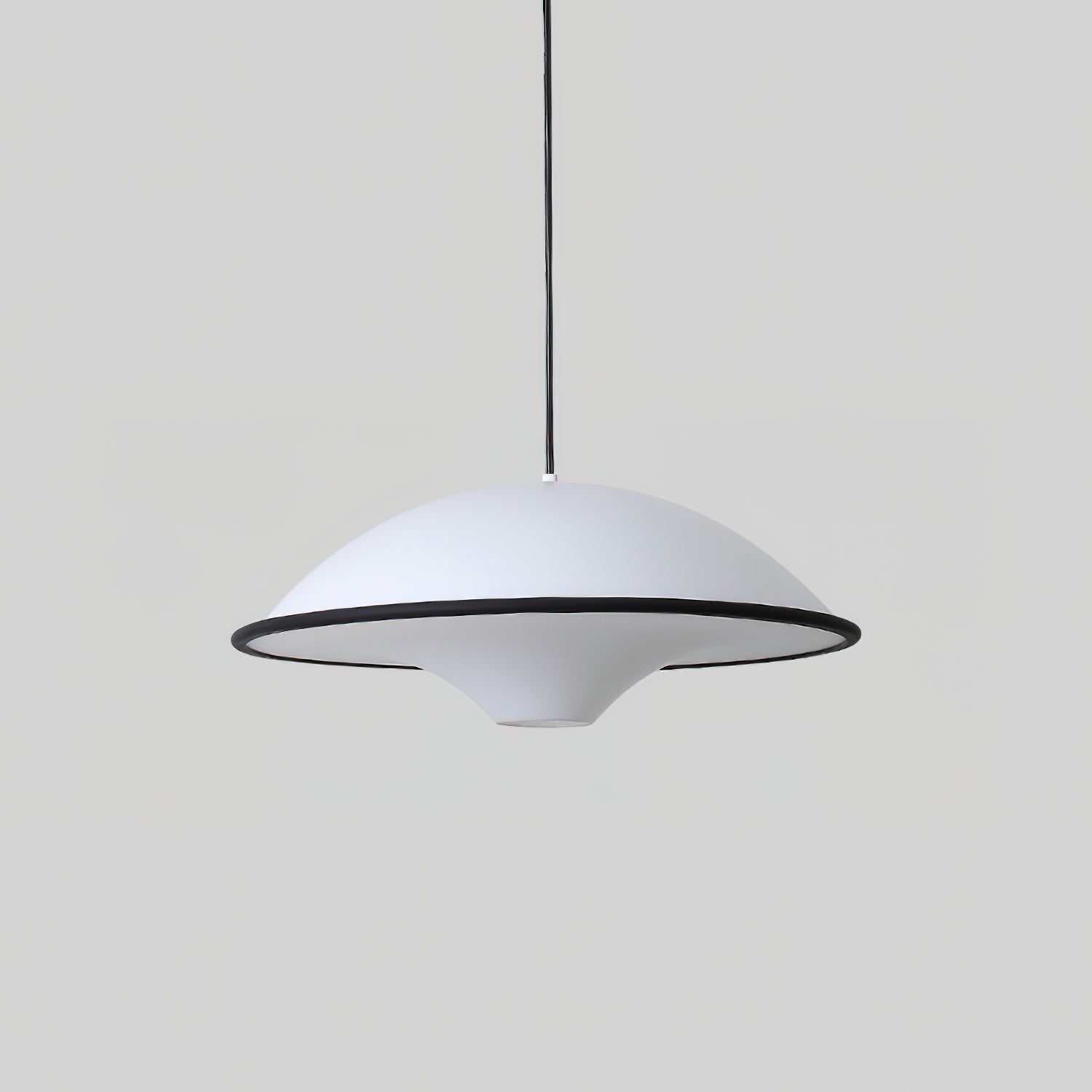 Novara UFO Pendant Light — Minimalist Design, Black Trim Accent