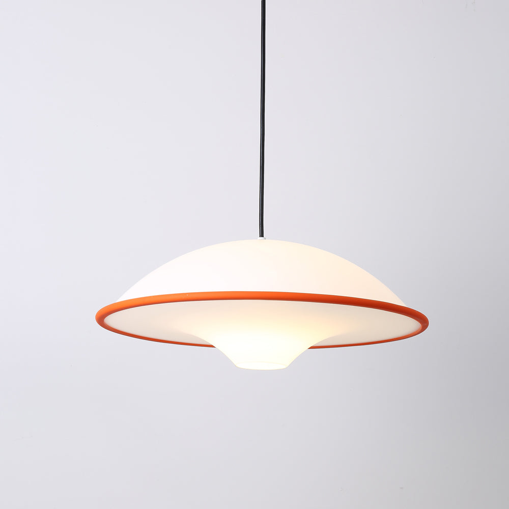 Novara UFO Pendant Light — Minimalist Design, Black Trim Accent