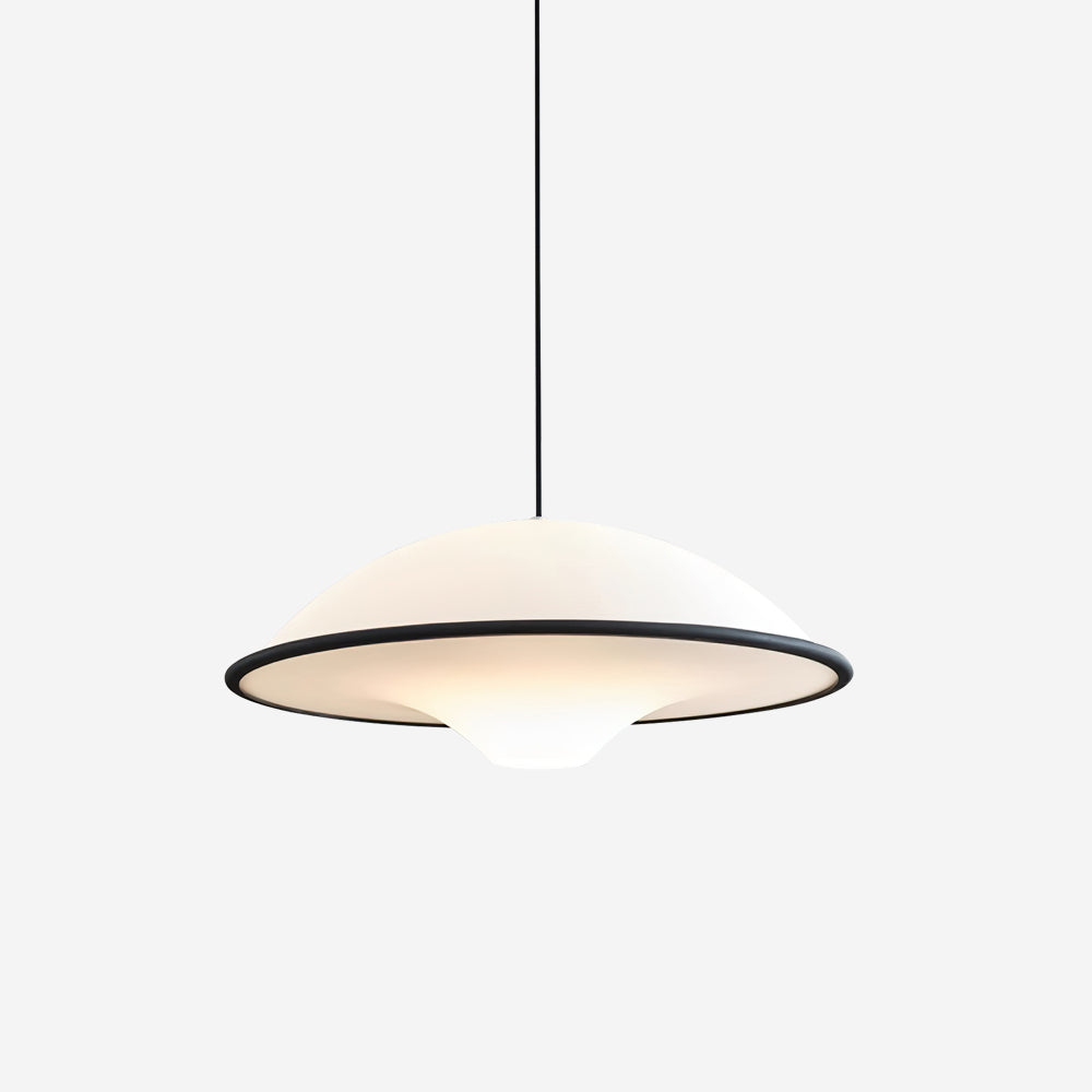 Novara UFO Pendant Light — Minimalist Design, Black Trim Accent
