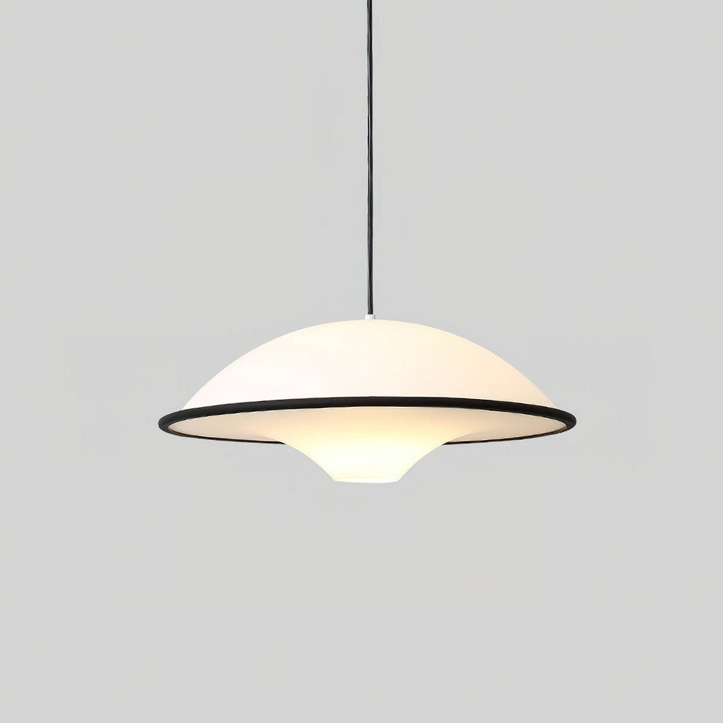 Novara UFO Pendant Light — Minimalist Design, Black Trim Accent