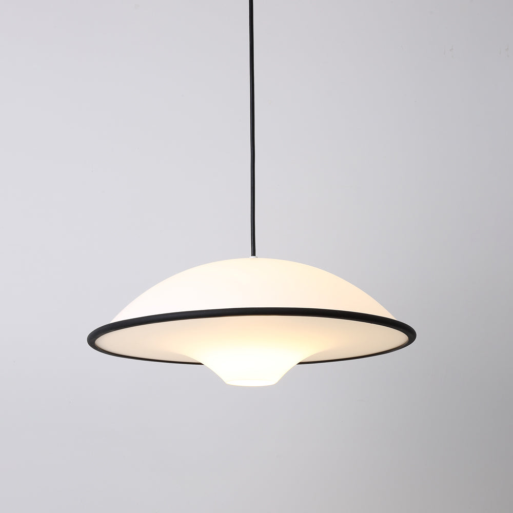 Novara UFO Pendant Light — Minimalist Design, Black Trim Accent
