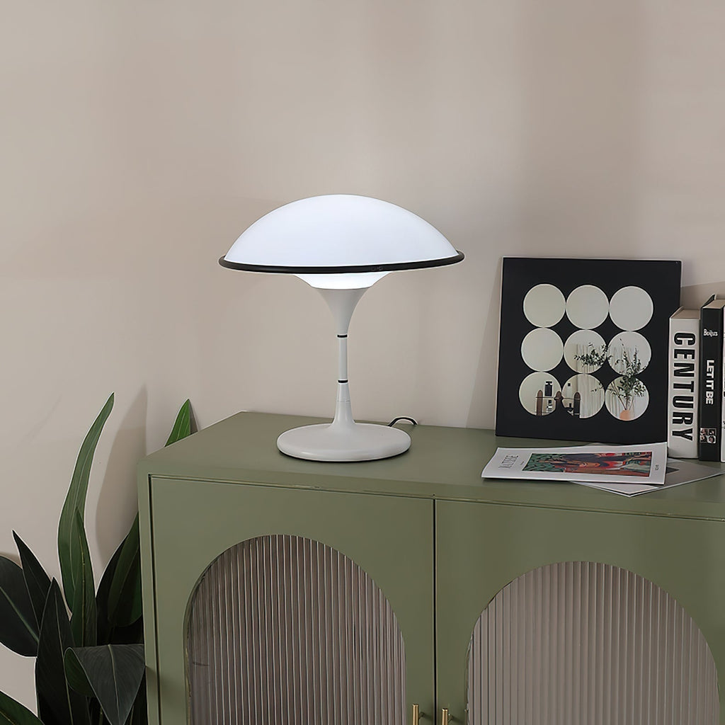 Marinella Acrylic Dome Table Lamp — Black Trim Detail