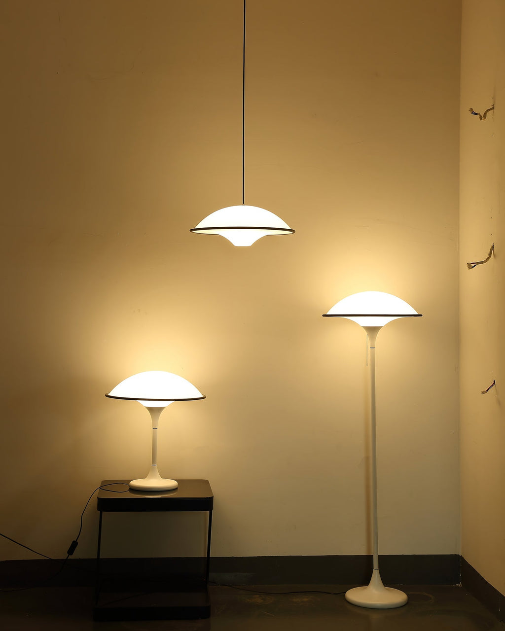 Marinella Acrylic Dome Table Lamp — Black Trim Detail