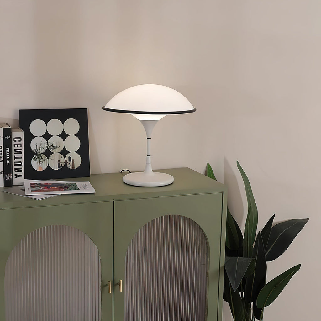 Marinella Acrylic Dome Table Lamp — Black Trim Detail