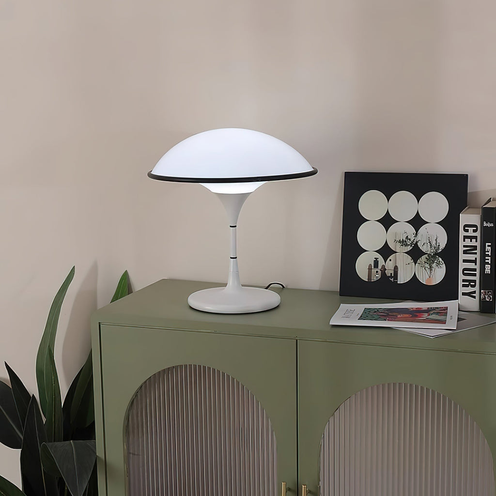 Marinella Acrylic Dome Table Lamp — Black Trim Detail