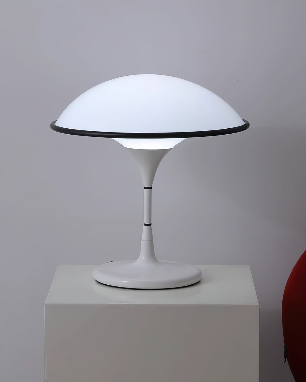 Marinella Acrylic Dome Table Lamp — Black Trim Detail