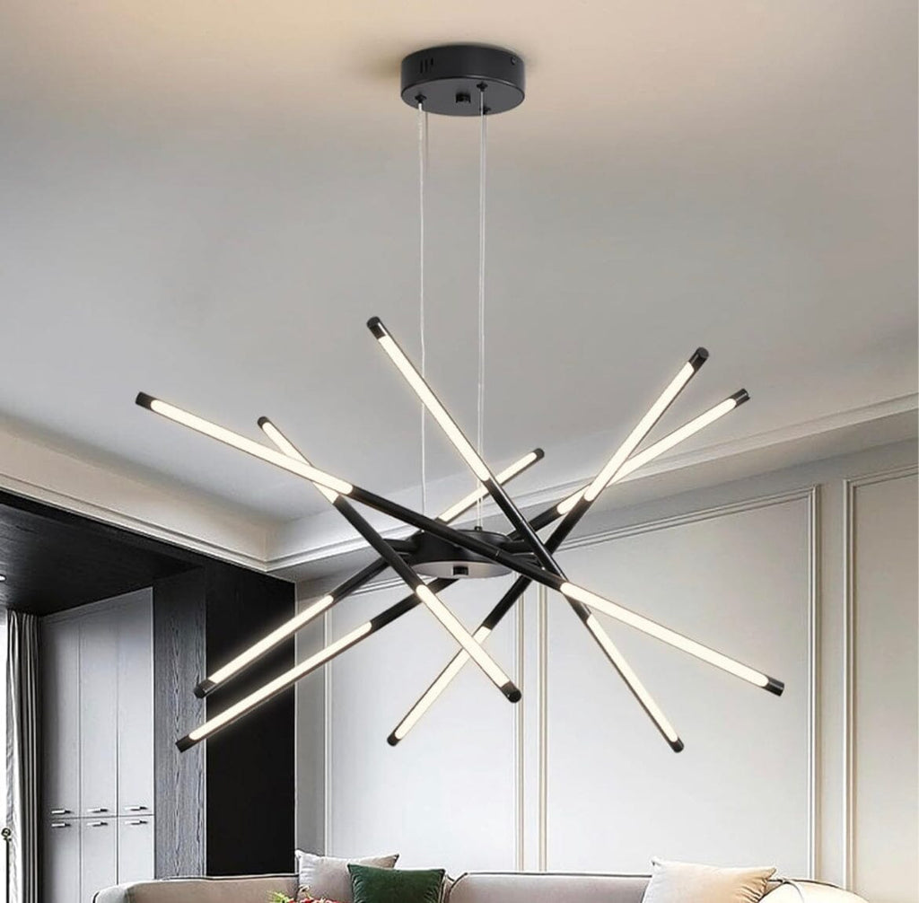 Nexa Iron Chandelier — Angular Geometric Design, Modern Lighting Fixture