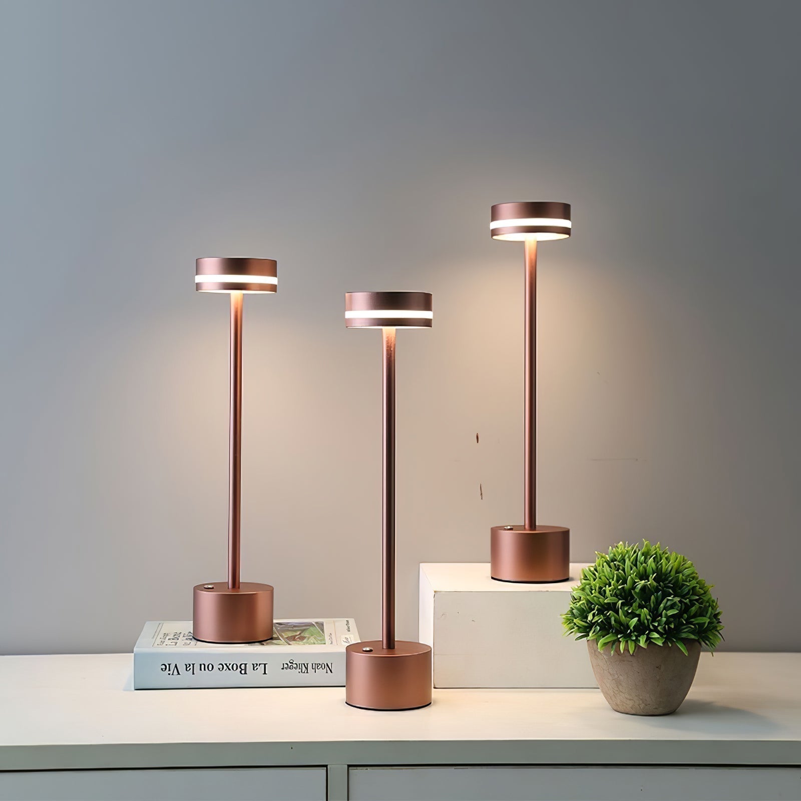 LumaFable Warm Glow LED Table Lamp — USB Rechargeable