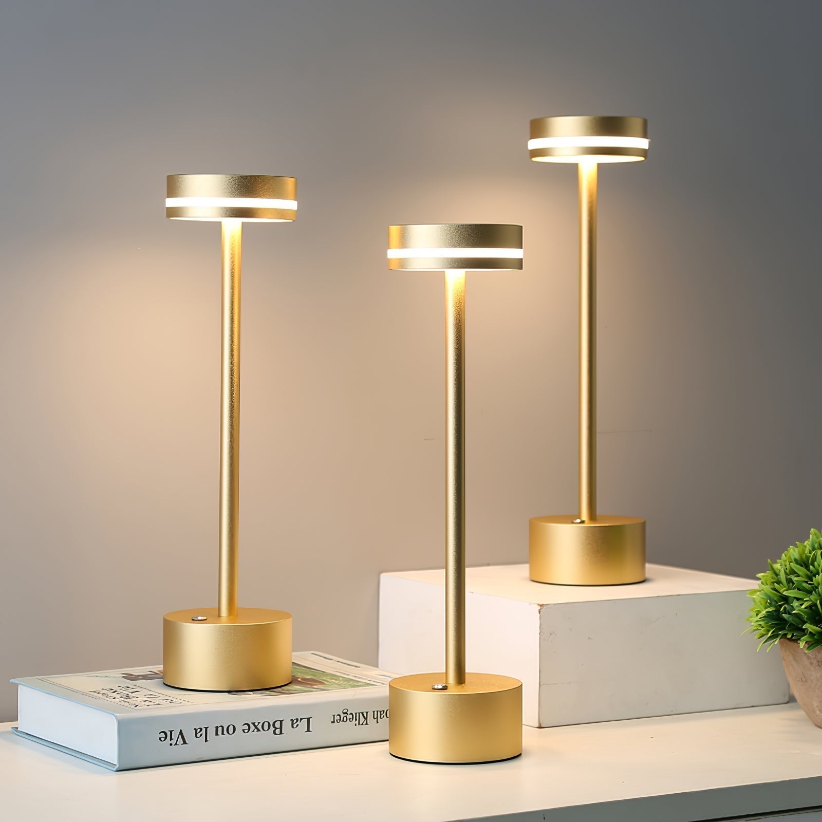 LumaFable Warm Glow LED Table Lamp — USB Rechargeable
