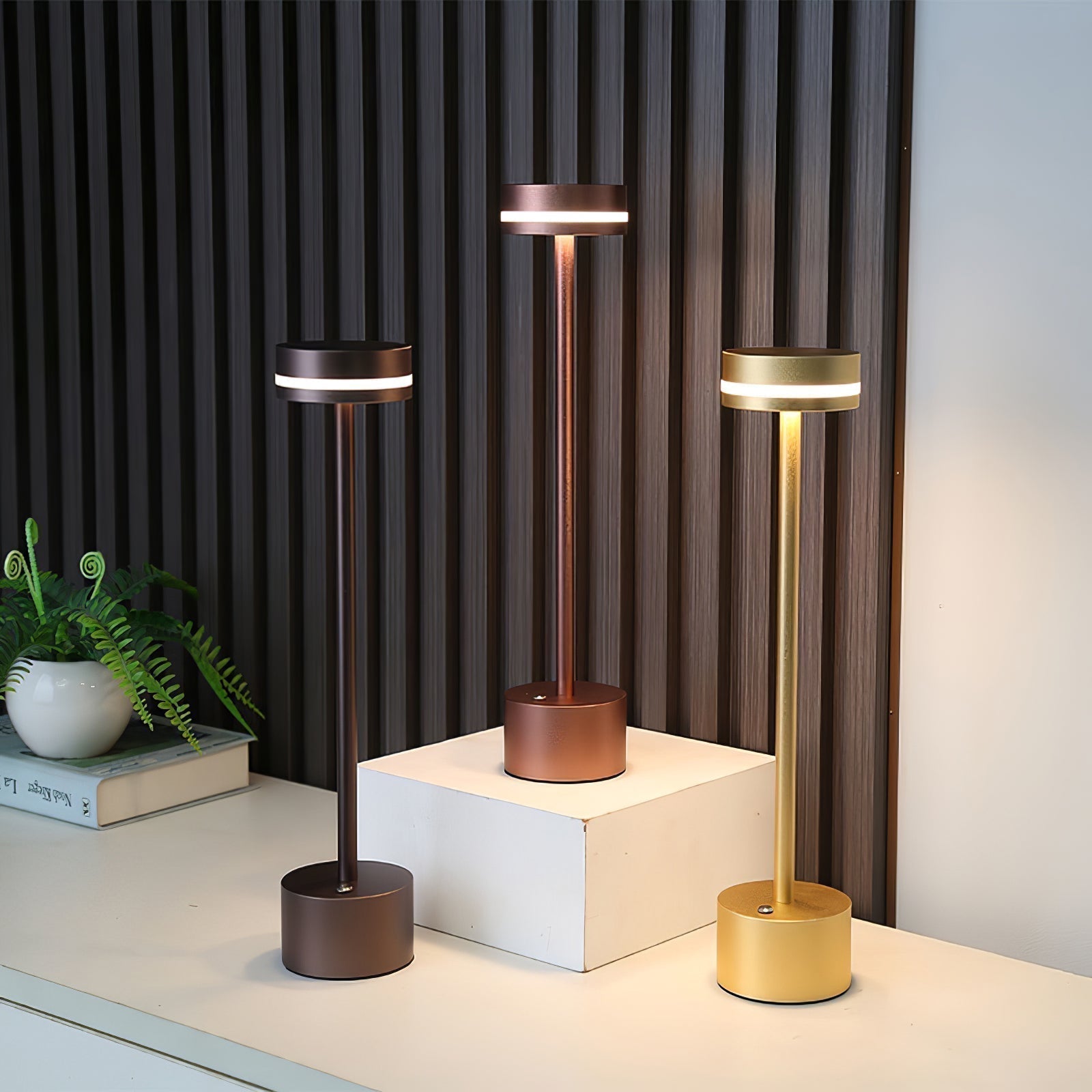 LumaFable Warm Glow LED Table Lamp — USB Rechargeable