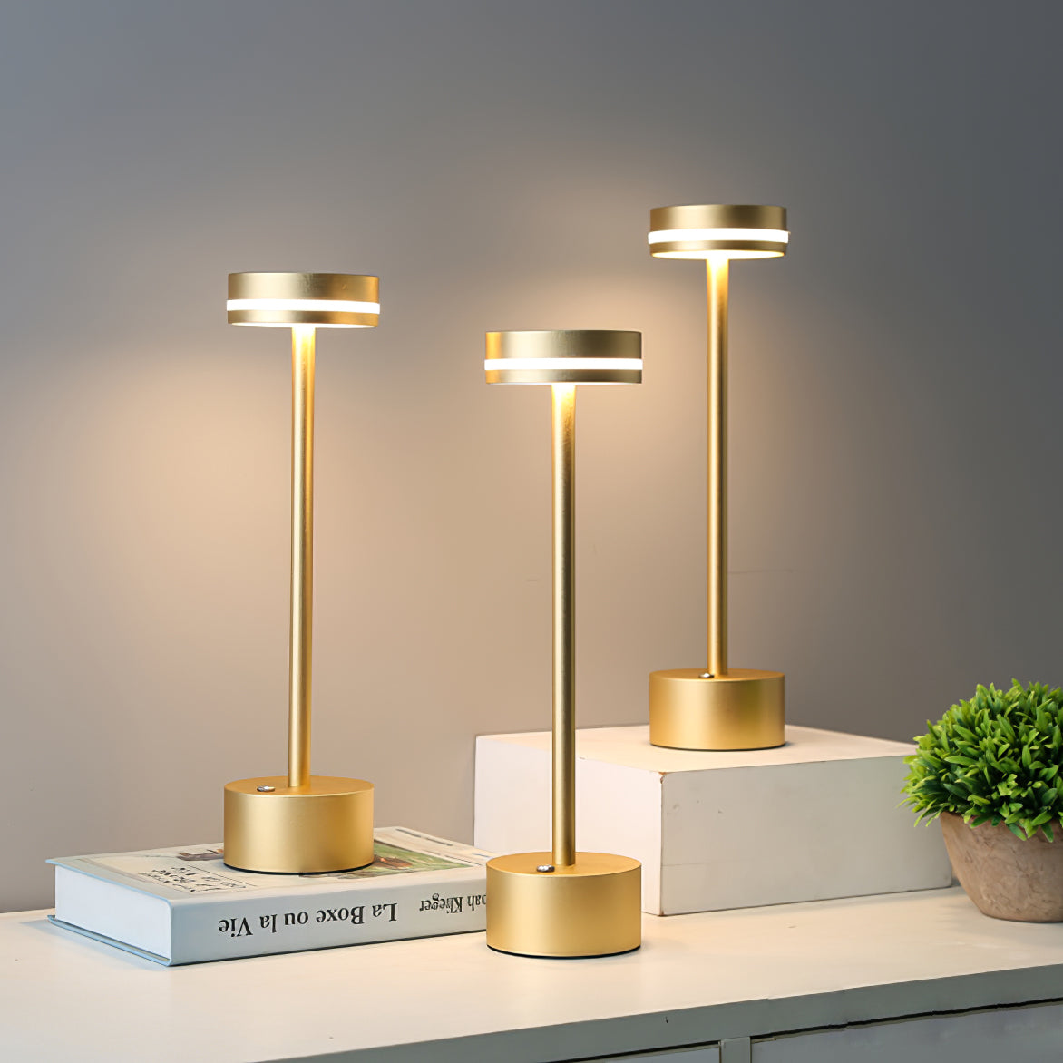 LumaFable Warm Glow LED Table Lamp — USB Rechargeable
