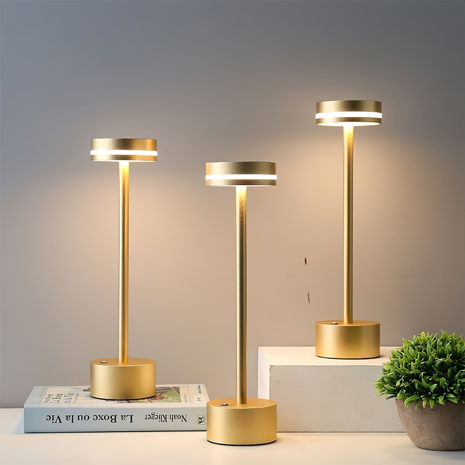 LumaFable Warm Glow LED Table Lamp — USB Rechargeable