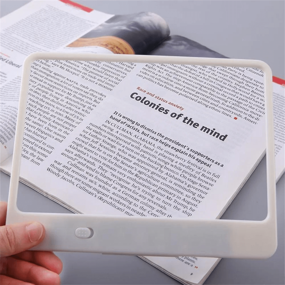 3x LED Page Magnifier — Full-Width Lens, Integrated Even Illumination