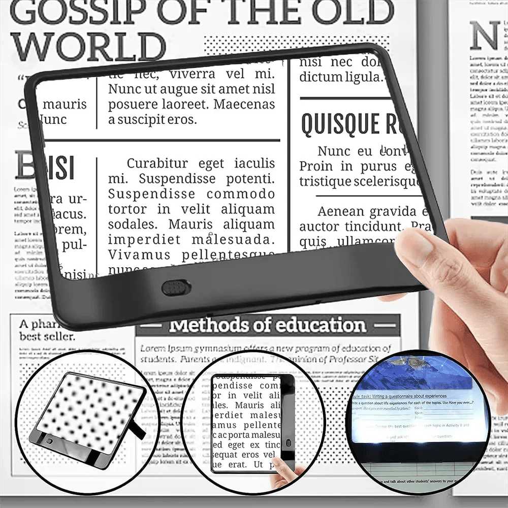 3x LED Page Magnifier — Full-Width Lens, Integrated Even Illumination