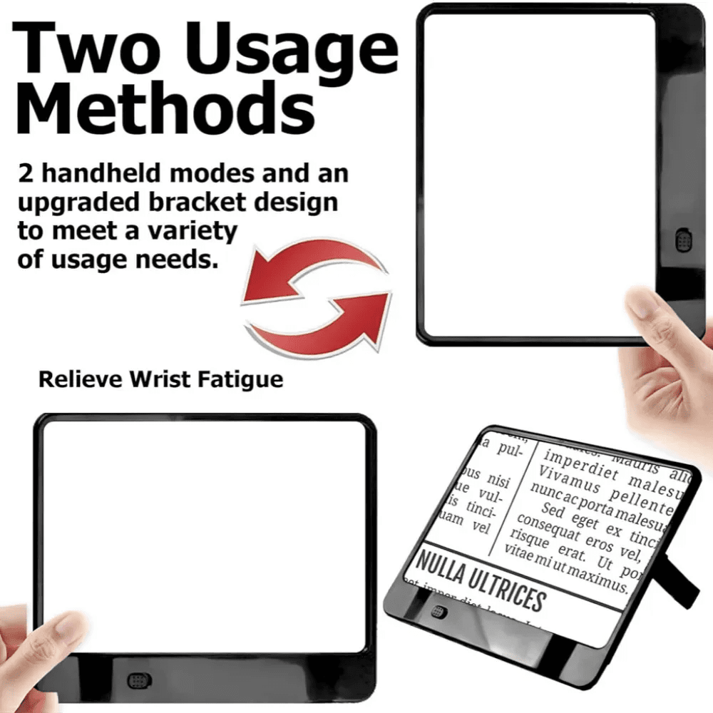 3x LED Page Magnifier — Full-Width Lens, Integrated Even Illumination