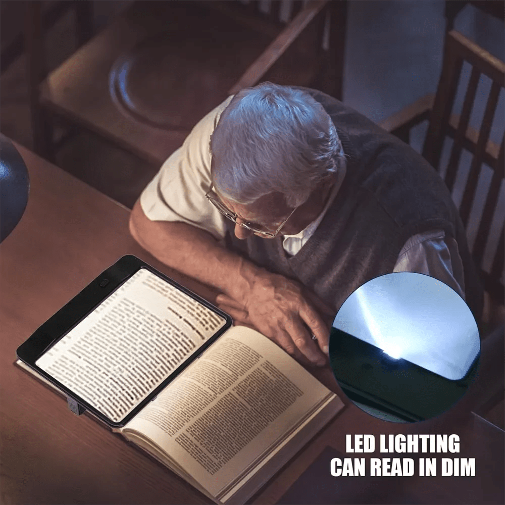 3x LED Page Magnifier — Full-Width Lens, Integrated Even Illumination