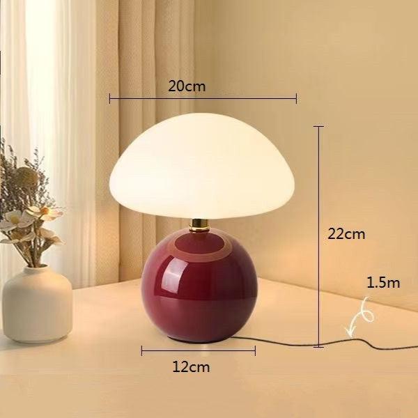 Lumiere Ceramic Table Lamp — Cream, Mushroom Shape, Bauhaus Style