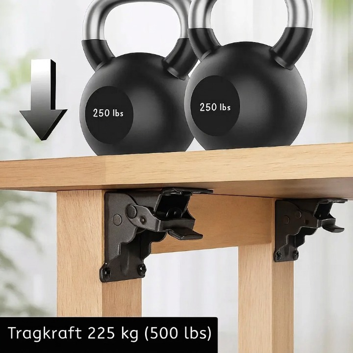 2mm 钢制折叠支架，225kg，66x54x63mm，2 件装