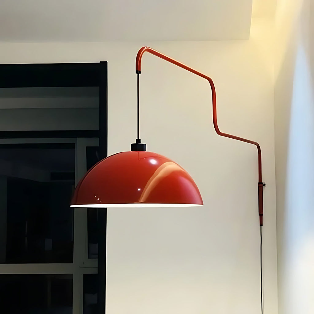 Lampă de perete geometrică cu conectare la priză - cu intensitate reglabilă, metal roșu/negru S/M/L