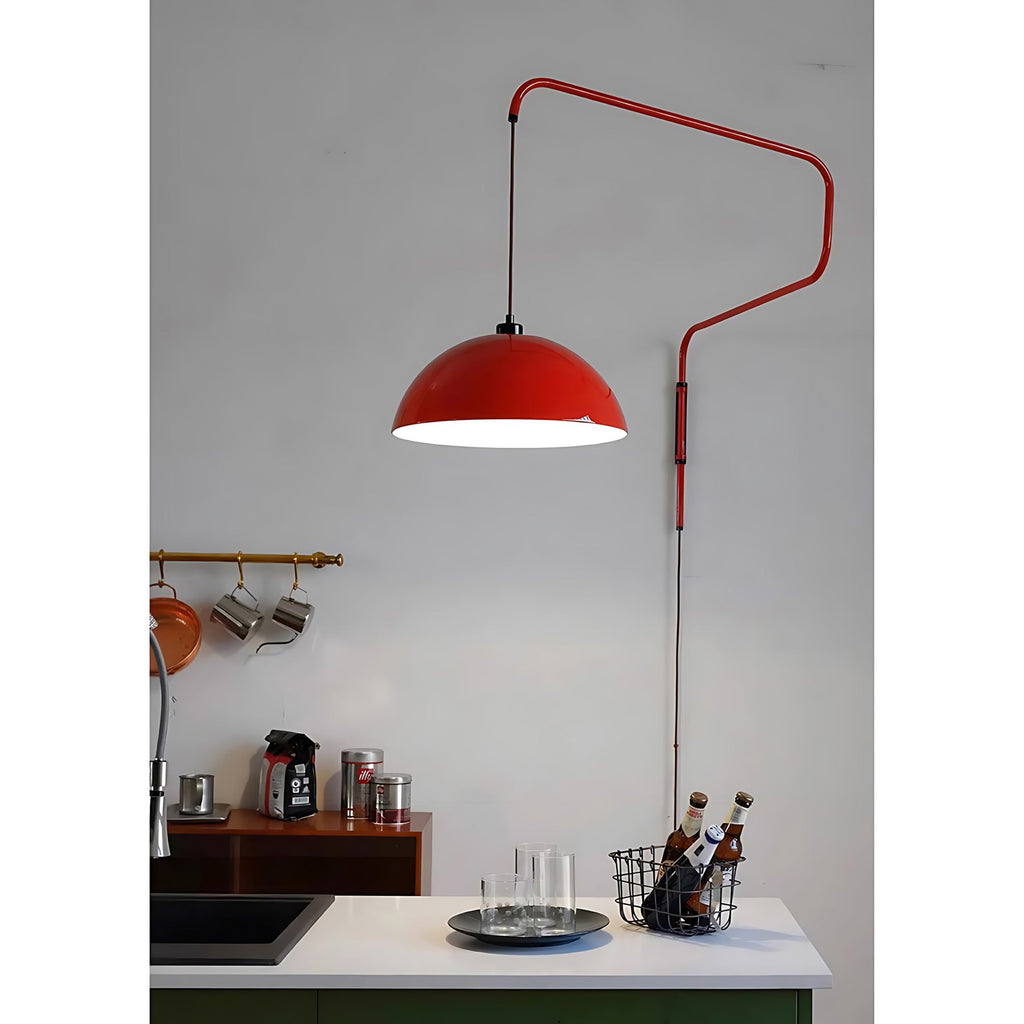 Lampă de perete geometrică cu conectare la priză - cu intensitate reglabilă, metal roșu/negru S/M/L