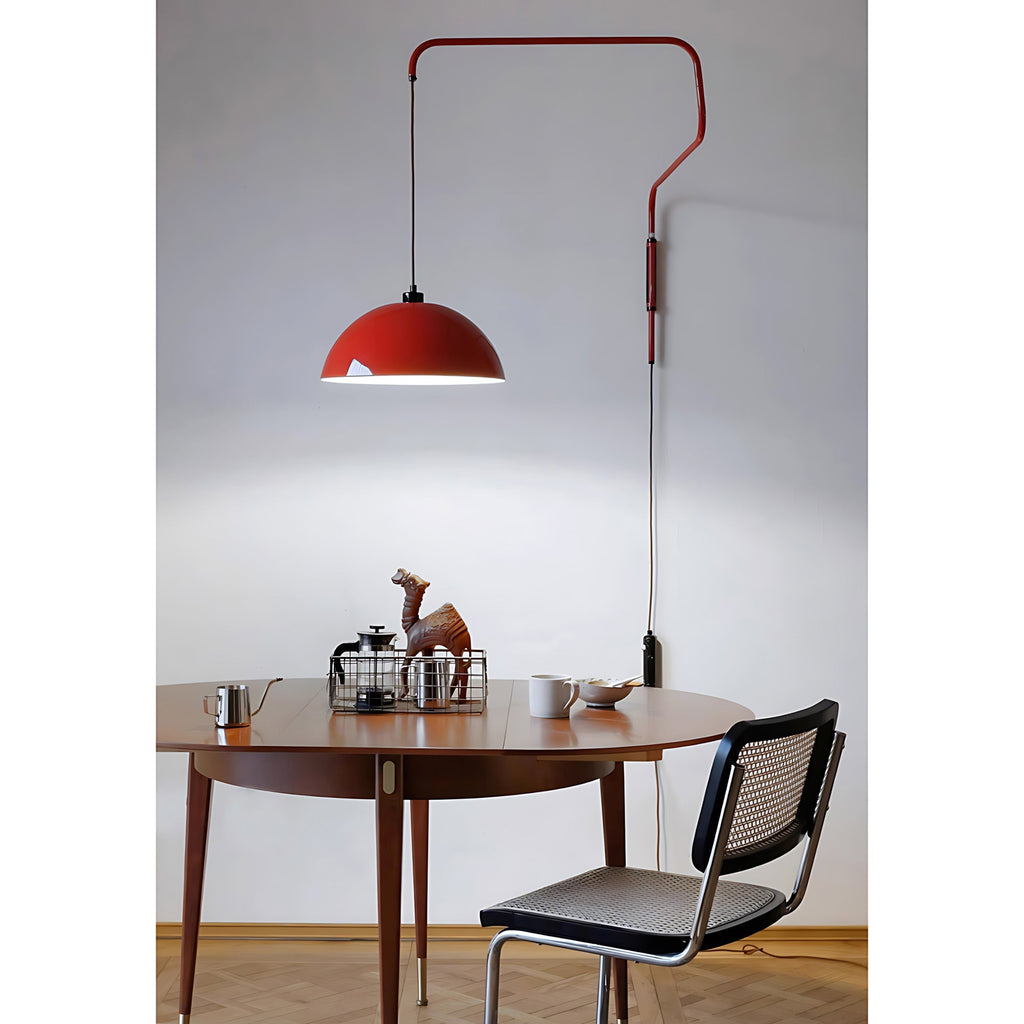 Lampă de perete geometrică cu conectare la priză - cu intensitate reglabilă, metal roșu/negru S/M/L