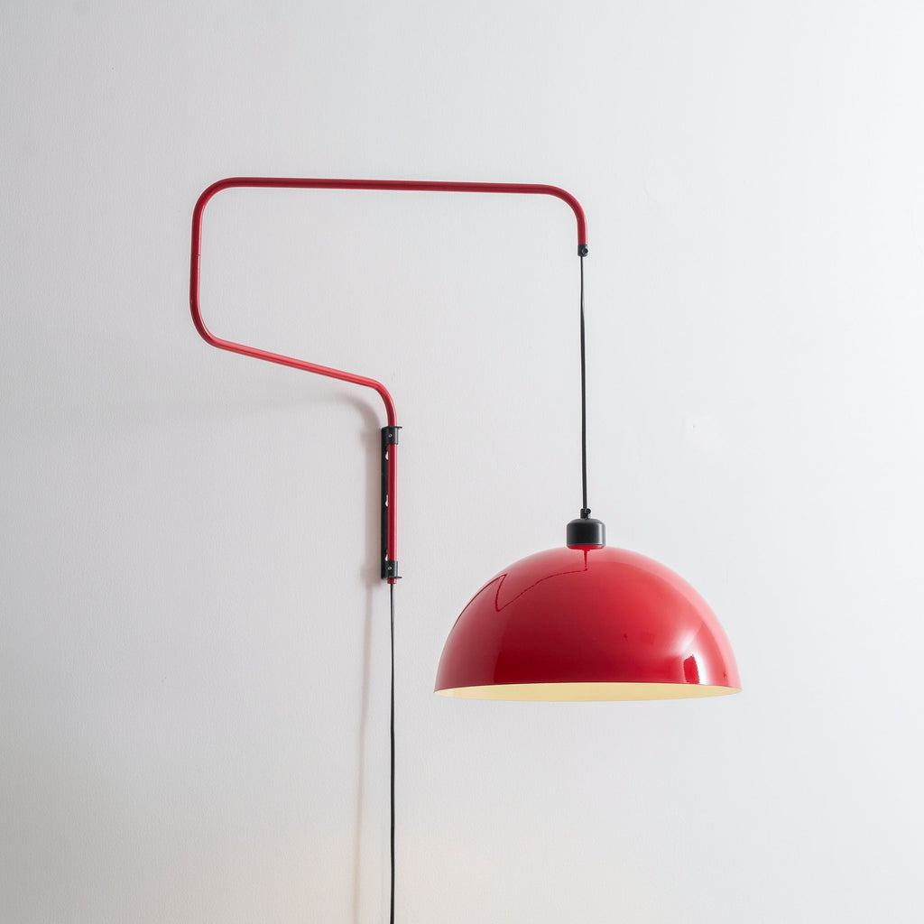 Lampă de perete geometrică cu conectare la priză - cu intensitate reglabilă, metal roșu/negru S/M/L