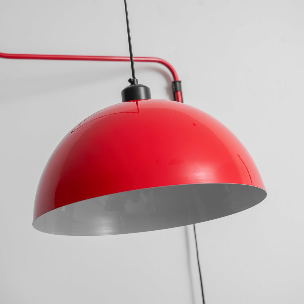 Lampă de perete geometrică cu conectare la priză - cu intensitate reglabilă, metal roșu/negru S/M/L