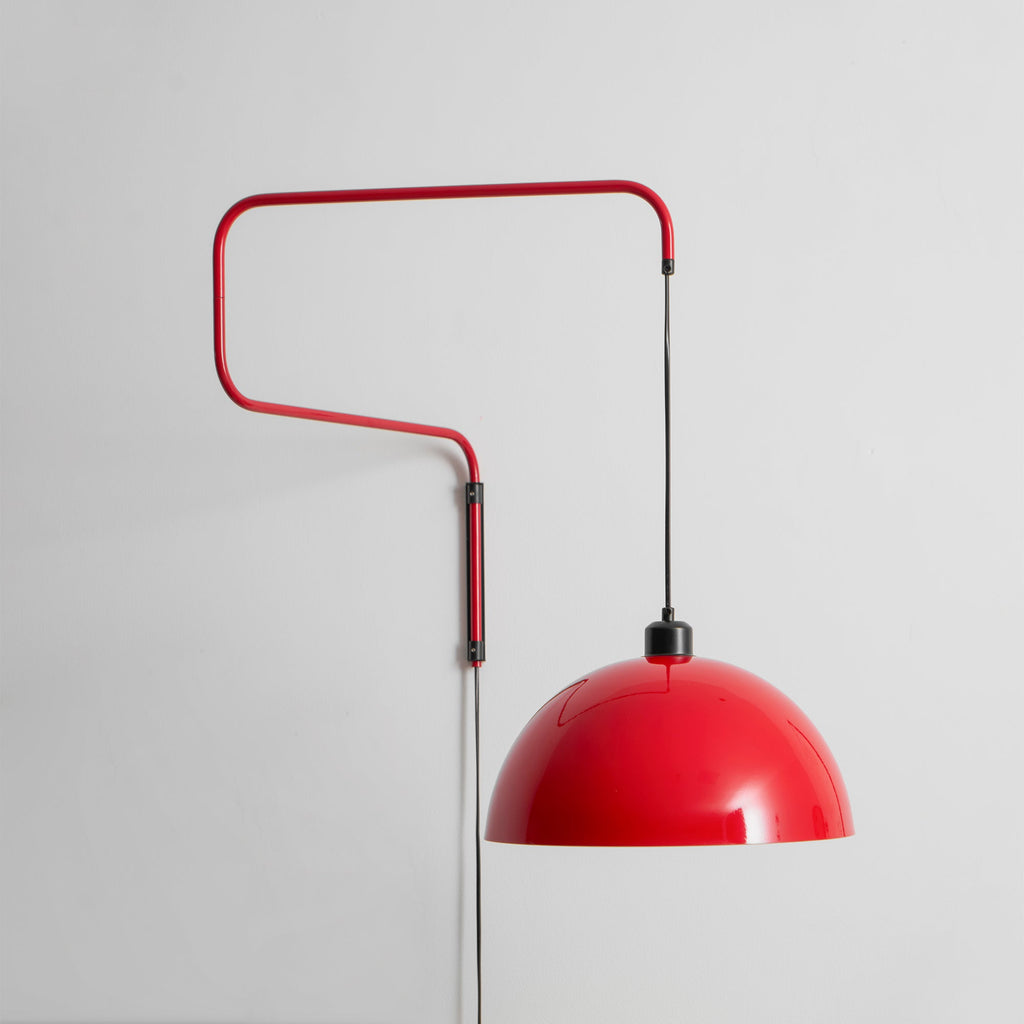 Lampă de perete geometrică cu conectare la priză - cu intensitate reglabilă, metal roșu/negru S/M/L