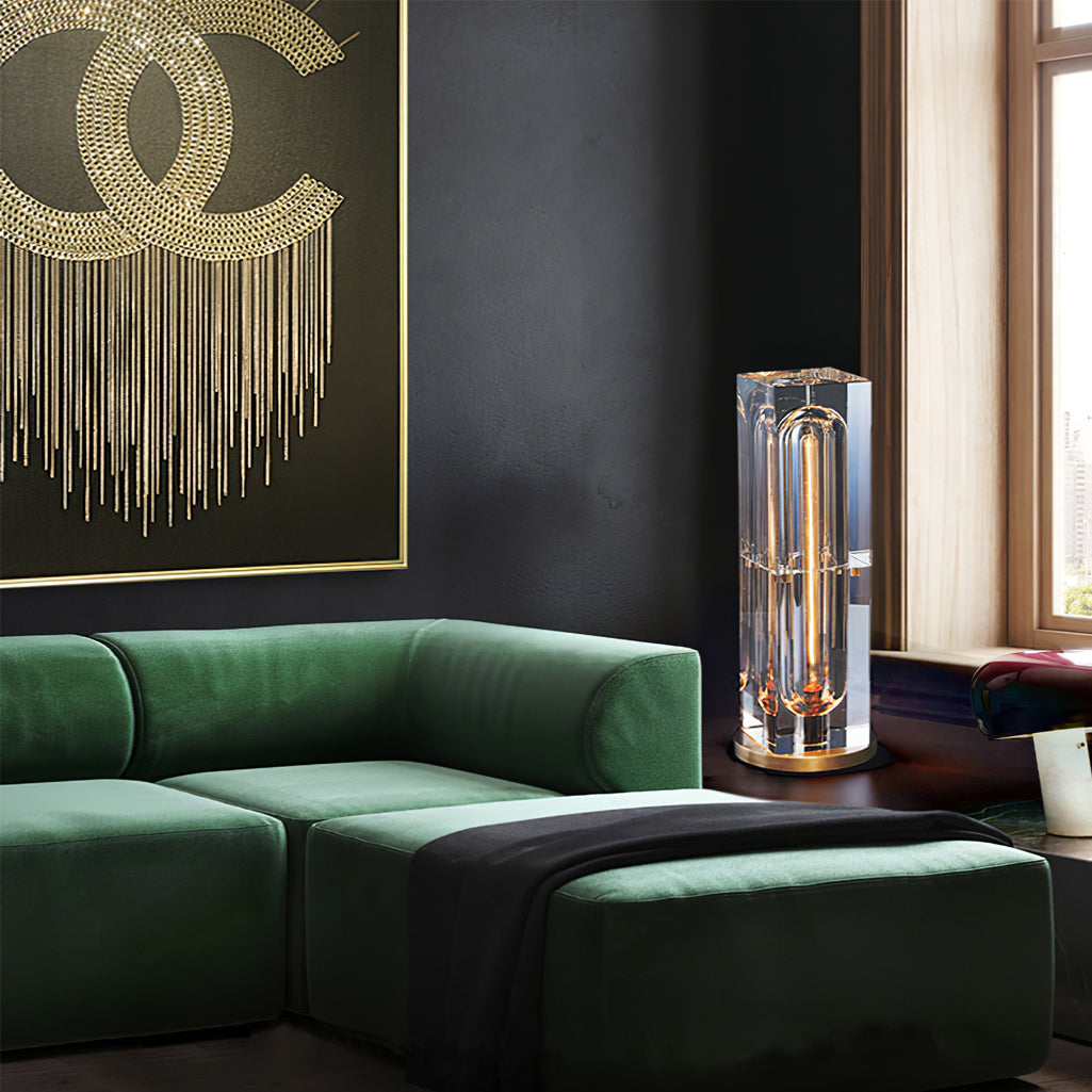 Veloria Modern Elegant Desk Lamp — Brass and Gold Finish, Crystal Accents