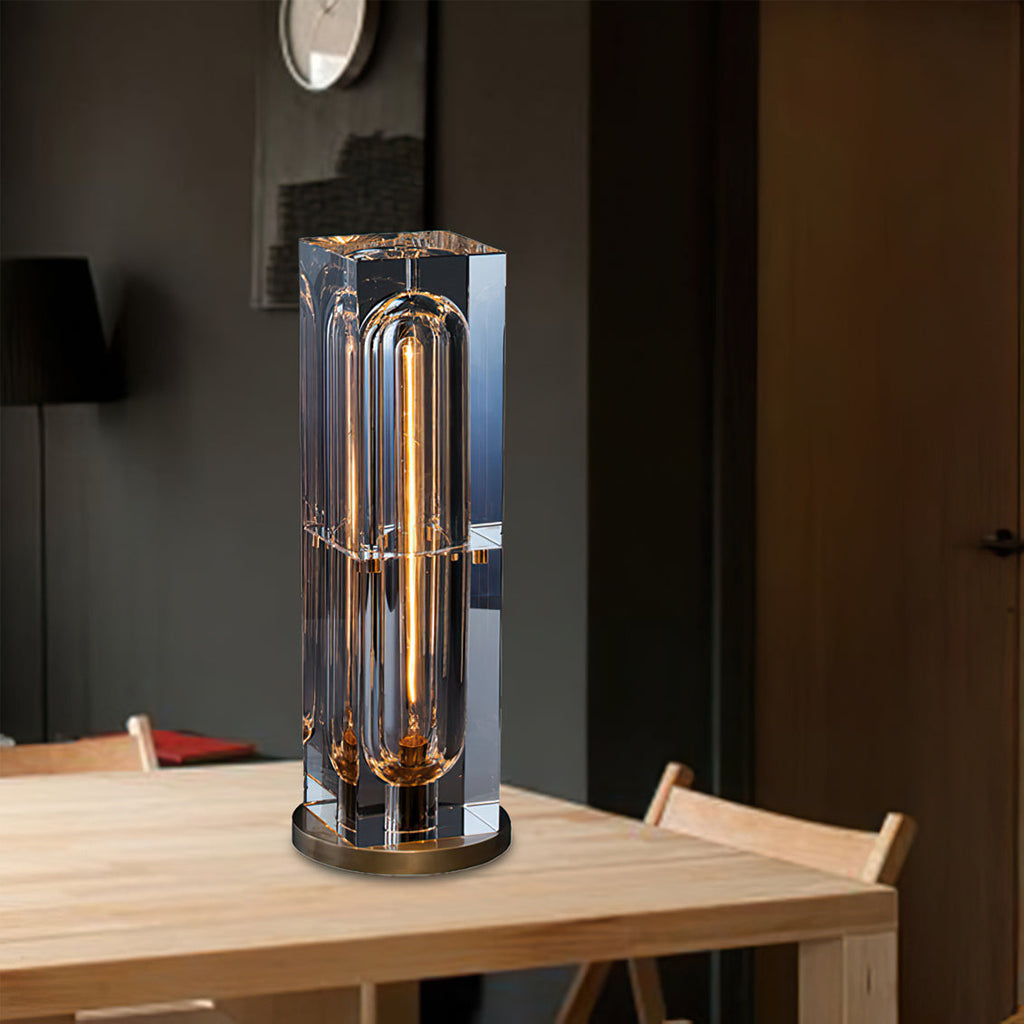 Veloria Modern Elegant Desk Lamp — Brass and Gold Finish, Crystal Accents