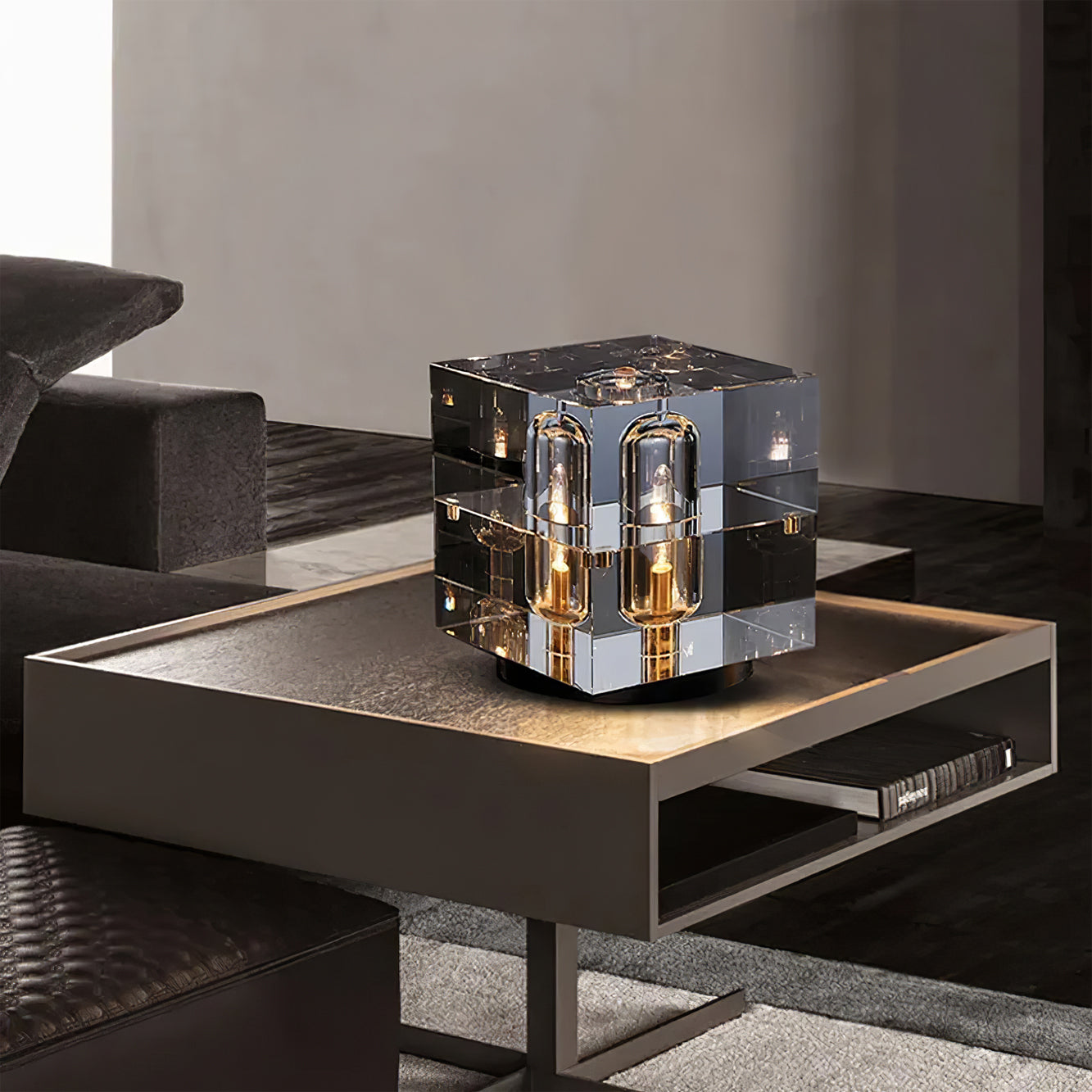 Veloria Modern Elegant Desk Lamp — Brass and Gold Finish, Crystal Accents