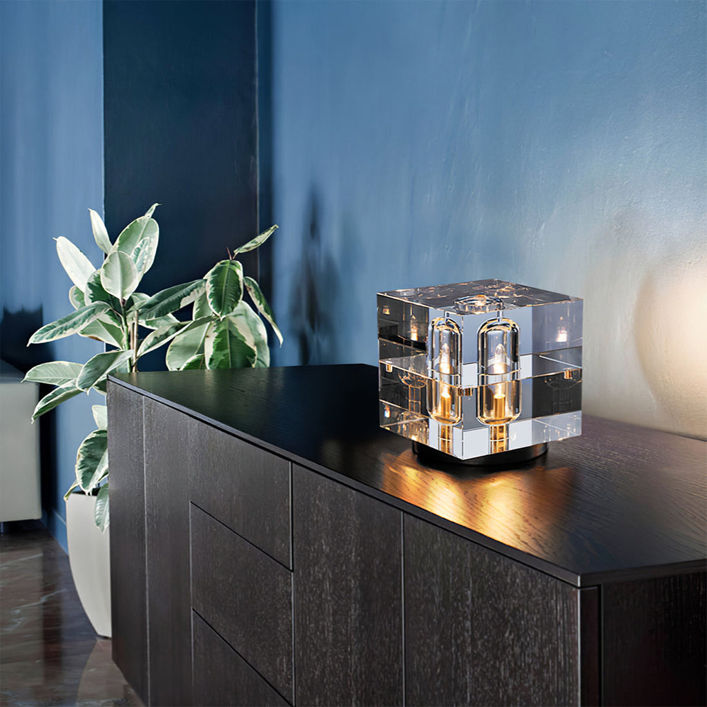 Veloria Modern Elegant Desk Lamp — Brass and Gold Finish, Crystal Accents