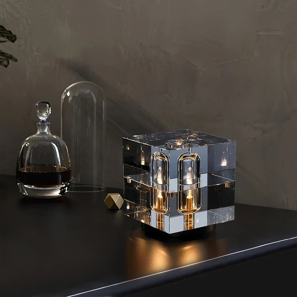 Veloria Modern Elegant Desk Lamp — Brass and Gold Finish, Crystal Accents
