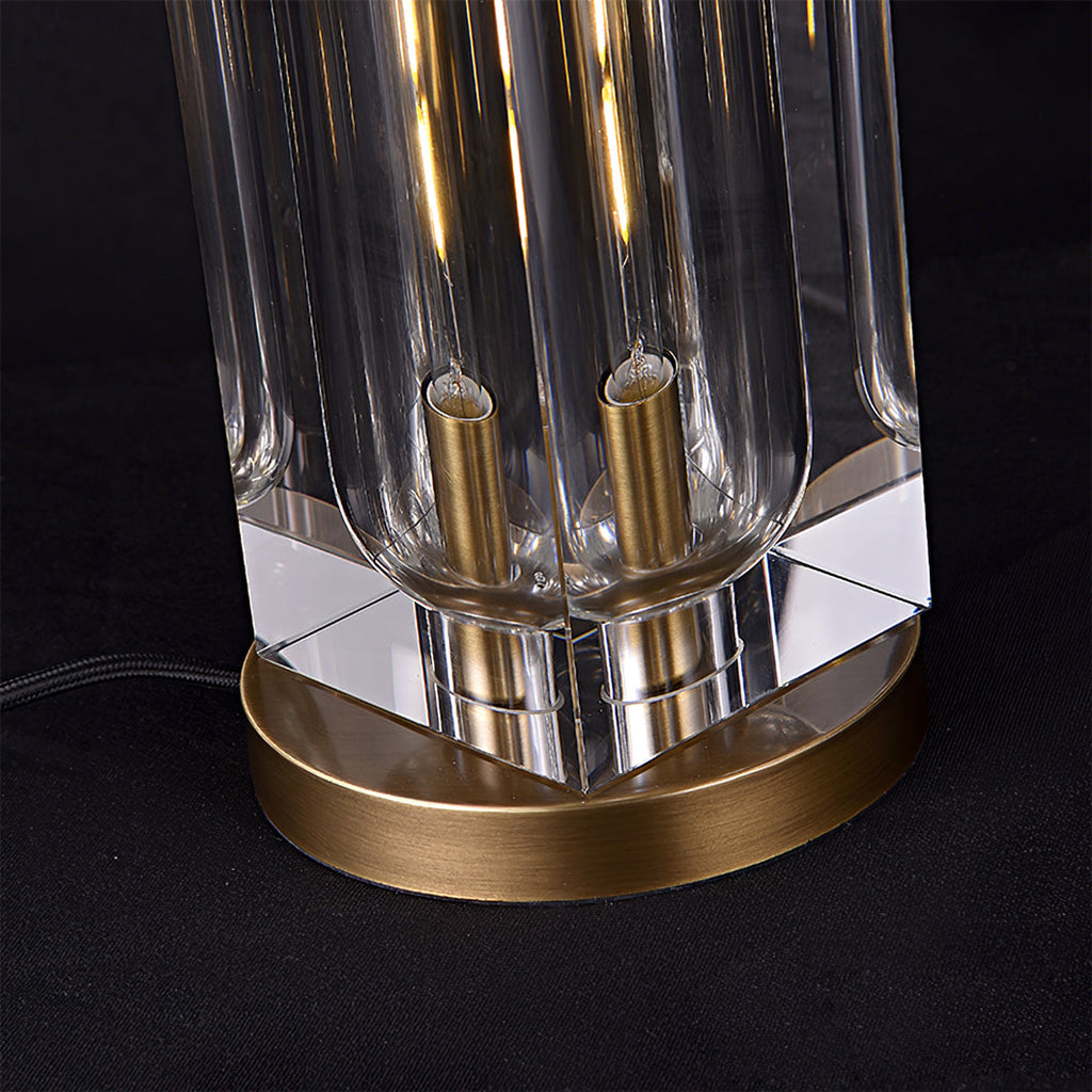 Veloria Modern Elegant Desk Lamp — Brass and Gold Finish, Crystal Accents