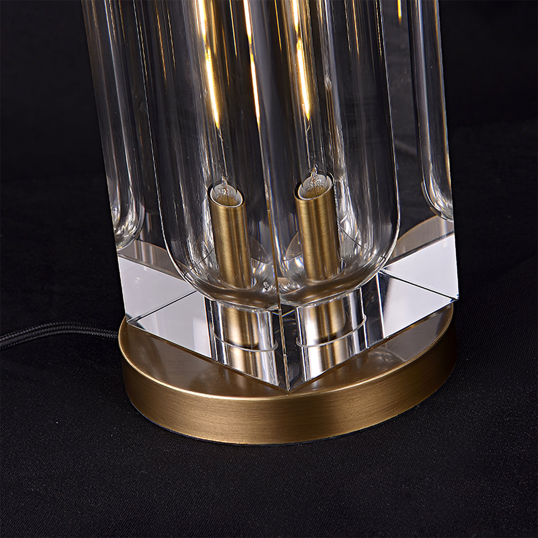 Veloria Modern Elegant Desk Lamp — Brass and Gold Finish, Crystal Accents